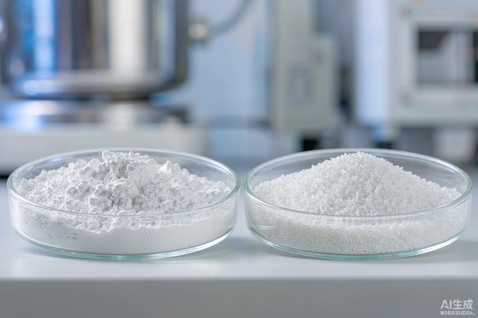 Sodium lauryl sulfate (SLS) powder and needles compared with SLES paste surfactant in laboratory dishes